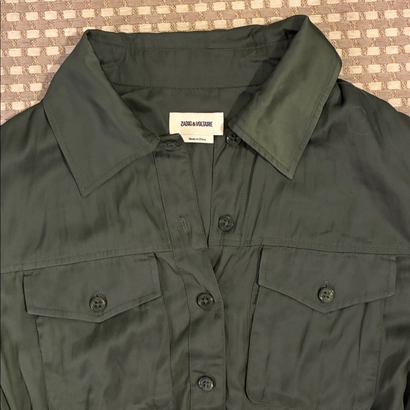 Zadig and Voltaire Satin shirt dress with belt - Picture 3 of 7